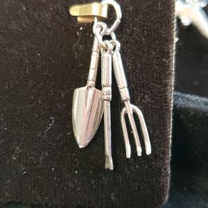 Sterling silver Garden Tools charm